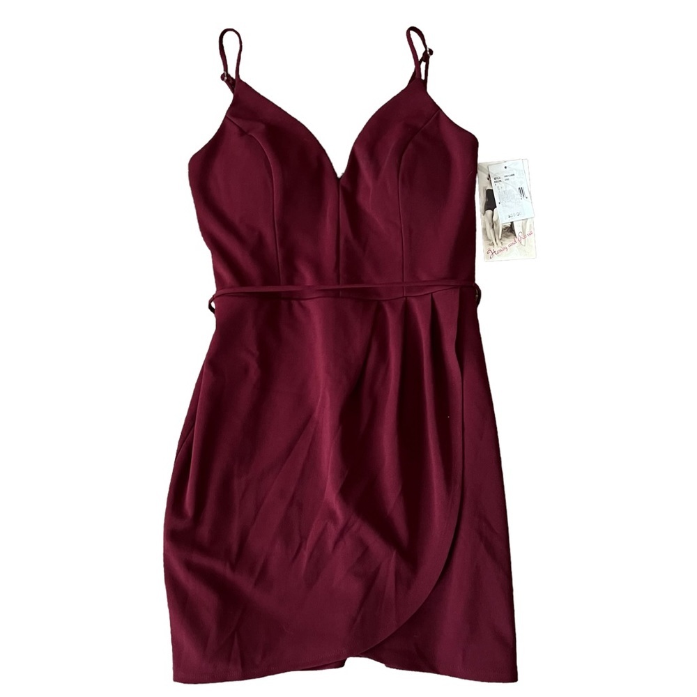 Honey & Rosie Dress Size Large Burgundy Red‎ Bodycon New - Picture 6 of 11